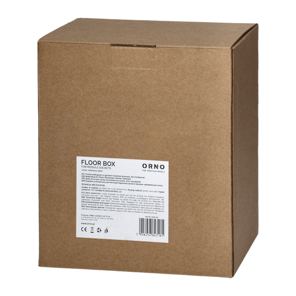 Puszka podłogowa na gniazda modułowe 6 x 45x45mm lub 12 x 22,5x45mm, pokrywa: plastik, czarna