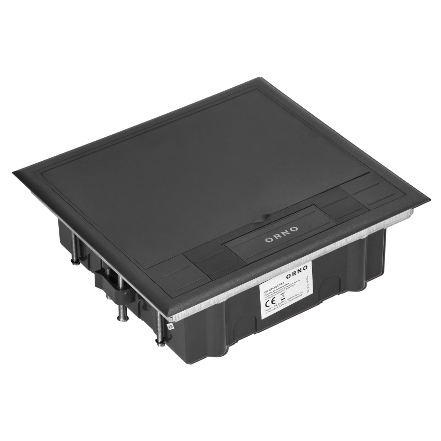 Floor box for module sockets 6 x 45x45mm or 12 x 22.5x45mm, cover: plastic, black