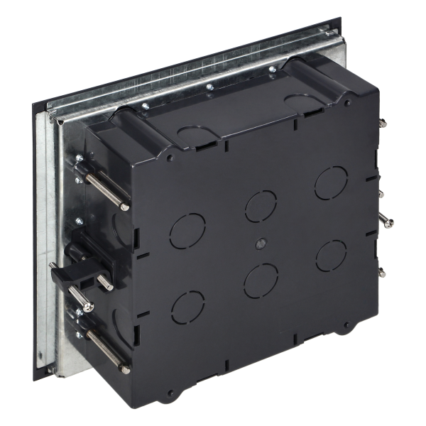 Floor box for module sockets 6 x 45x45mm or 12 x 22.5x45mm, cover: plastic, black