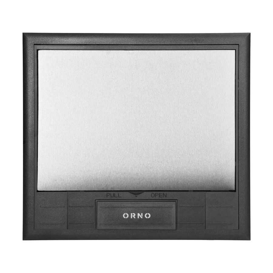 Floor box for module sockets 6 x 45x45mm or 12 x 22.5x45mm, cover: stainless steel, black