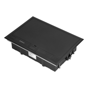 Floor box for module sockets 8 x 45x45mm or 16 x 22.5x45mm, cover: plastic, black