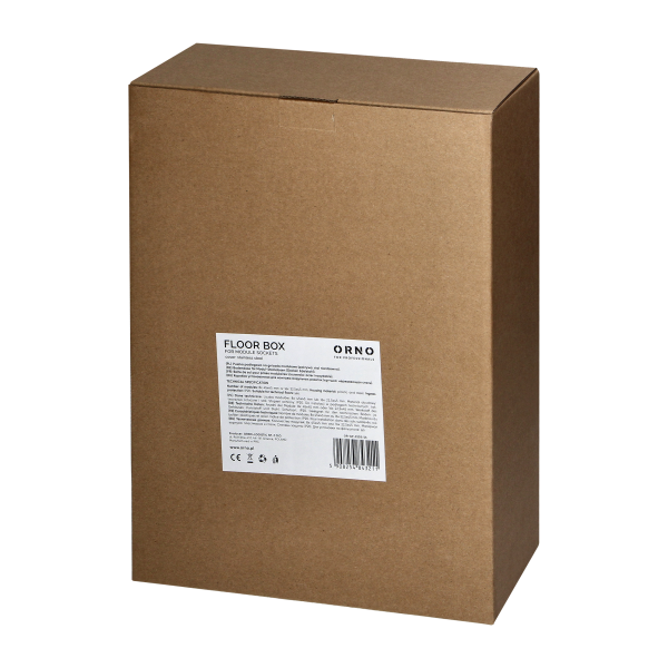 Puszka podłogowa na gniazda modułowe 8 x 45x45mm lub 16 x 22,5x45mm, pokrywa: plastik, czarna