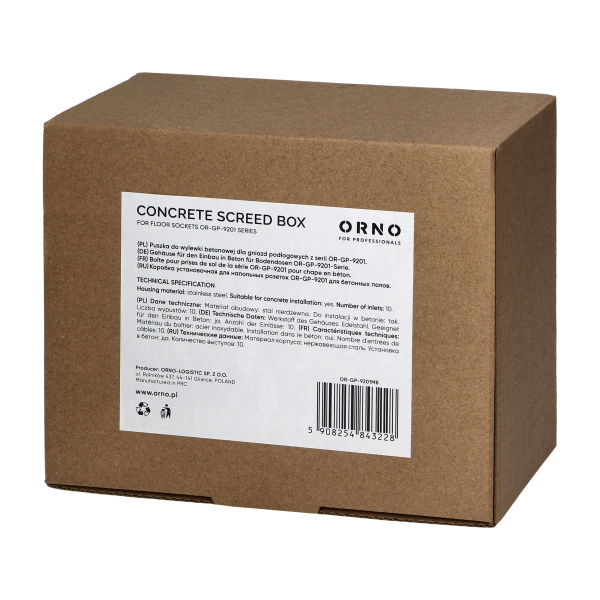 Concrete screed box for floor sockets OR-GP-9201 series
