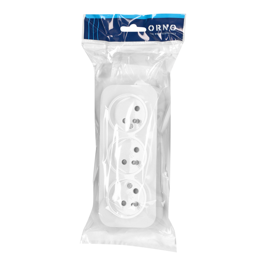 3-gang wall socket ToDo, 2P+E, IP20, 16A, 230V AC, white