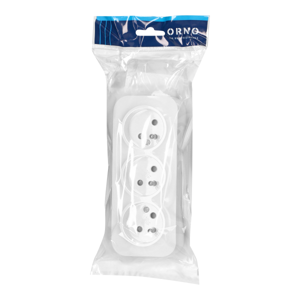 Gniazdo potrójne ToDo 2P+Z IP20, 16A, 230V AC, biały