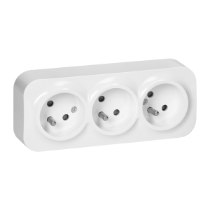 Gniazdo potrójne ToDo 2P+Z IP20, 16A, 230V AC, biały, 10 sztuk