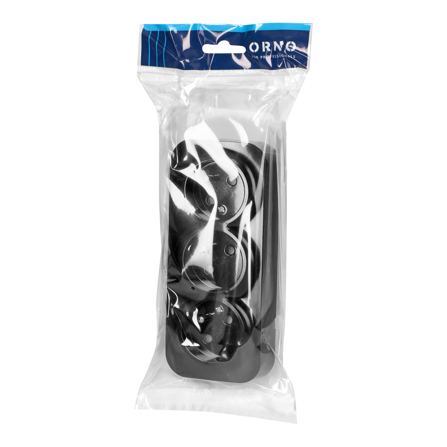 3-gang wall socket ToDo, 2P+E, IP20, 16A, 230V AC, black