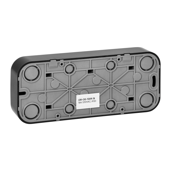 Gniazdo potrójne ToDo 2P+Z IP20, 16A, 230V AC, czarny