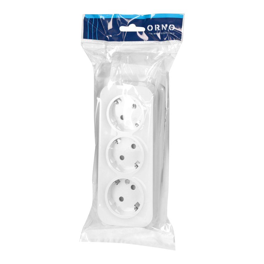 3-gang wall socket ToDo, 2P+E, Schuko type, IP20, 16A, 230V AC, white