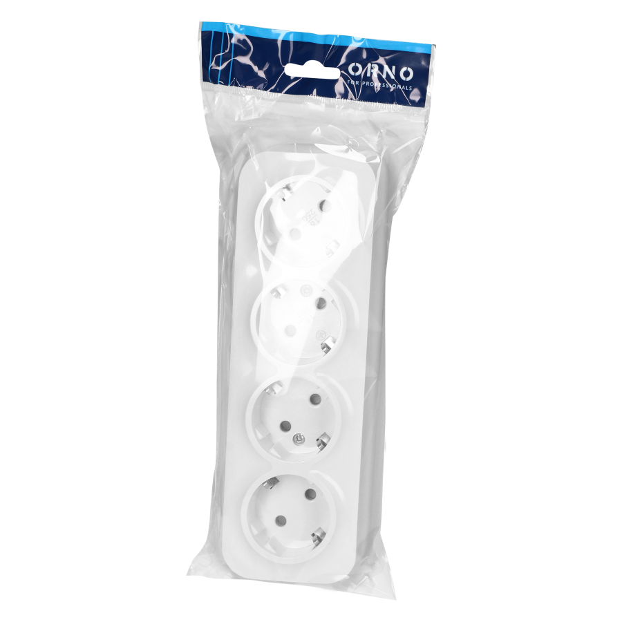 4-gang wall socket ToDo, 2P+E, Schuko type, IP20, 16A, 230V AC, white