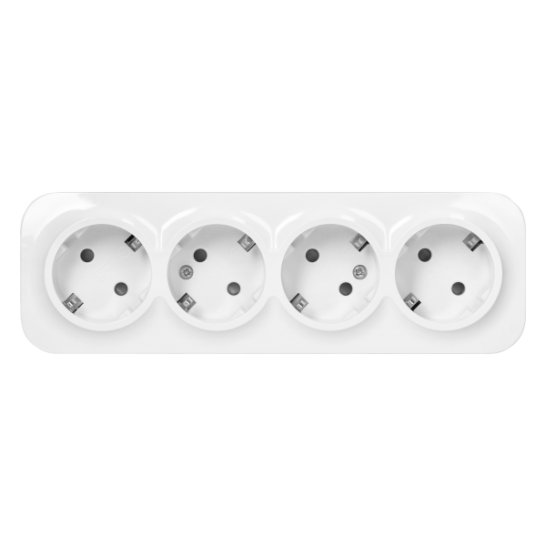 4-gang wall socket ToDo, 2P+E, Schuko type, IP20, 16A, 230V AC, white, 8 pieces 4-gang wall socket ToDo, 2P+E, Schuko type, IP20, 16A, 230V AC, white, 8 pieces