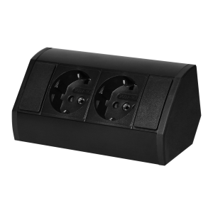 Furniture socket 2x2P+E (Schuko), black