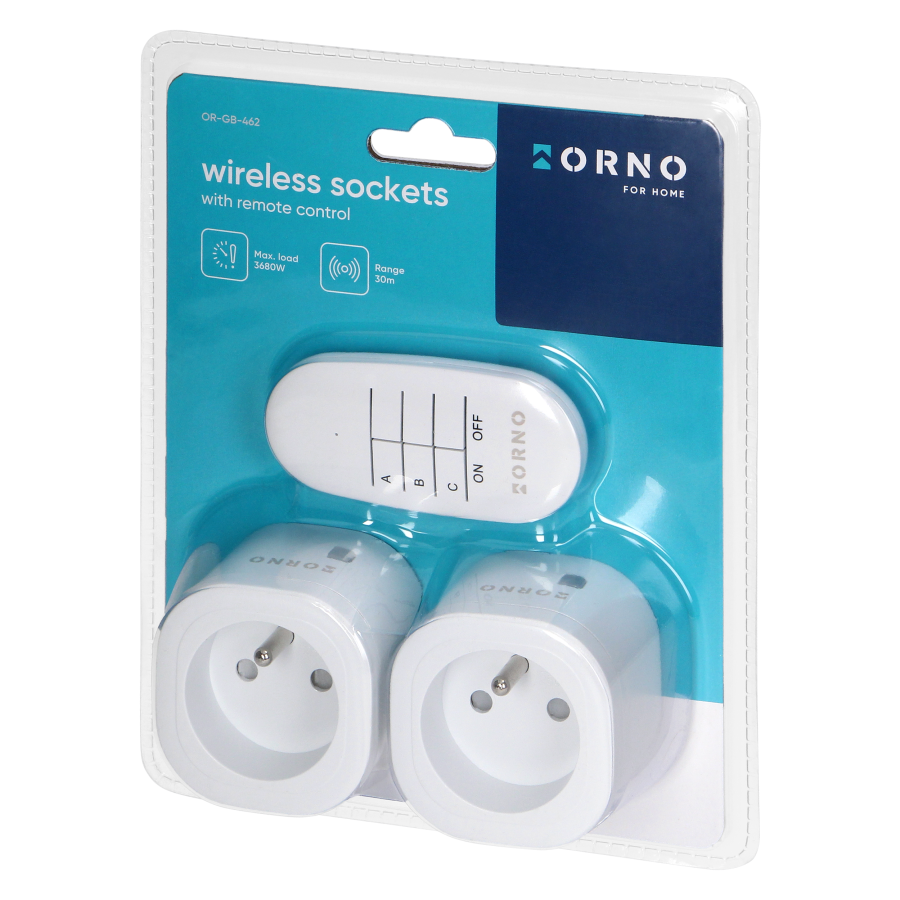 Set of wireless mini sockets with remote control 2+1