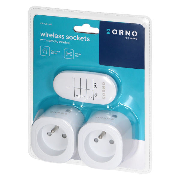 Set of wireless mini sockets with remote control 2+1