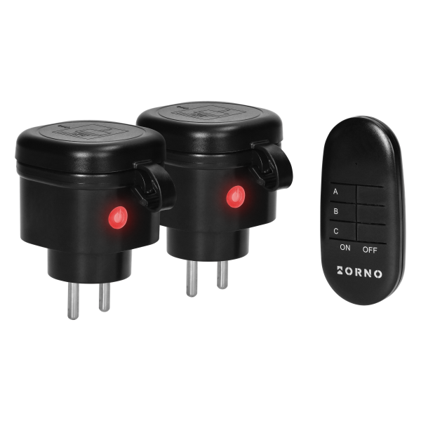 Zestaw bezprzewodowych mini gniazd sterowanych pilotem 2+1, IP44