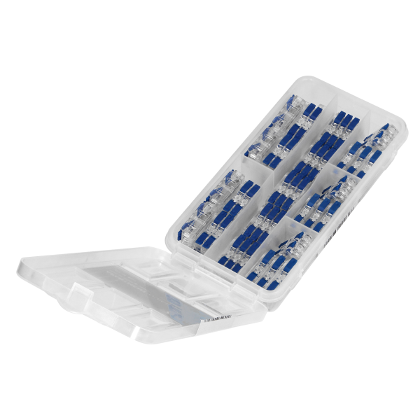 Set of inline clamp splicing connectors APARTMENT-QUICK-THROUGH, 50 pcs. 24x1-wire, 16x2-wire, 10x3-wire 