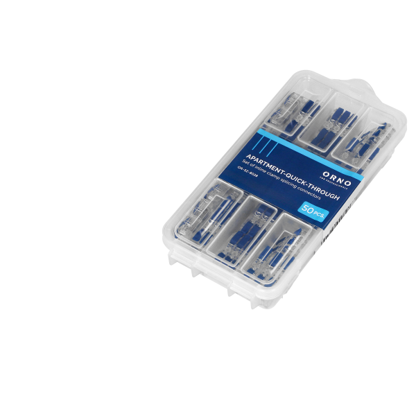 Set of inline clamp splicing connectors APARTMENT-QUICK-THROUGH, 50 pcs. 24x1-wire, 16x2-wire, 10x3-wire 