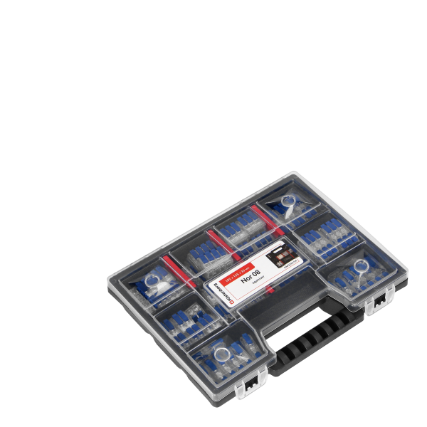 Set of one-side and inline clamp splicing connectors HOUSE-QUICK-MIX, 85 pcs.