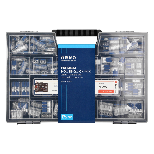 Set of one-side and inline clamp splicing connectors PREMIUM HOUSE-QUICK-MIX, 176 pcs.