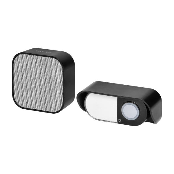 ATEL DC, wireless battery-powered doorbell, learning system, 38 sounds, 150m, black