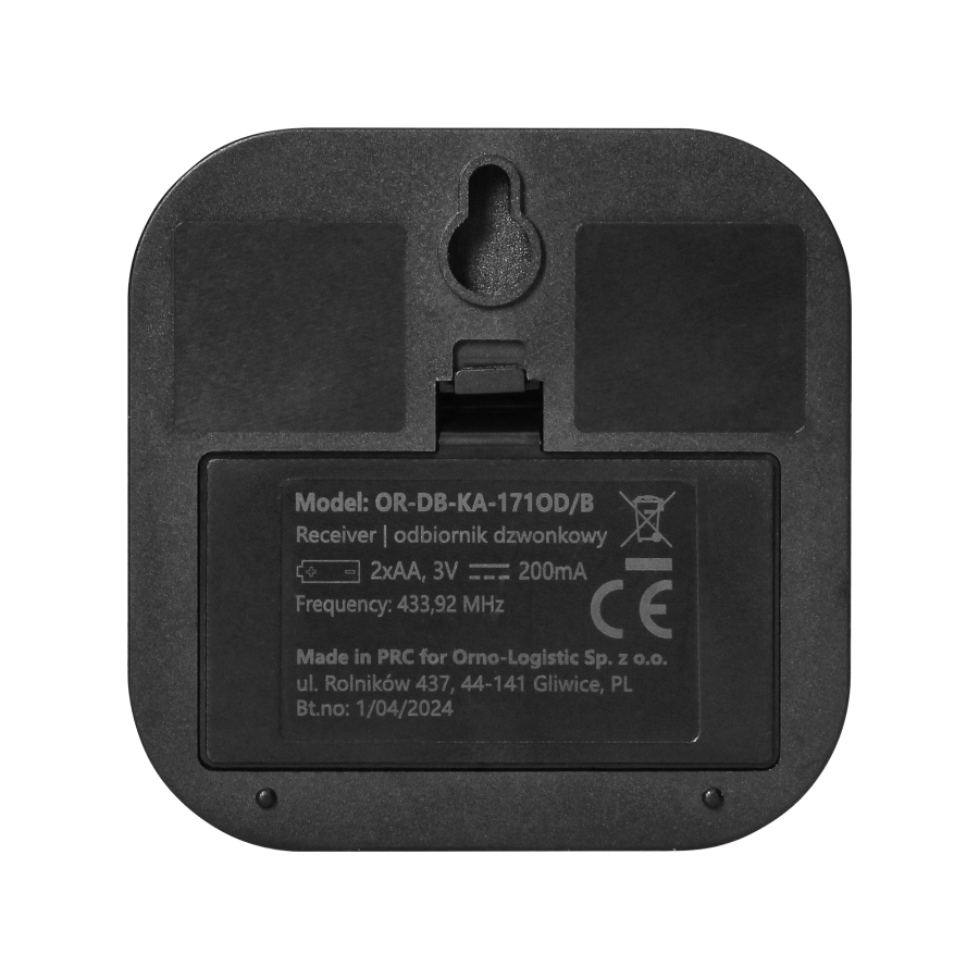 ATEL DC, wireless battery-powered doorbell, learning system, 38 sounds, 150m, black