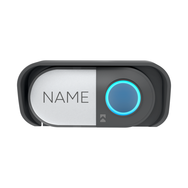 Doorbell button, battery-powered, for wireless doorbells, ATEL series, black