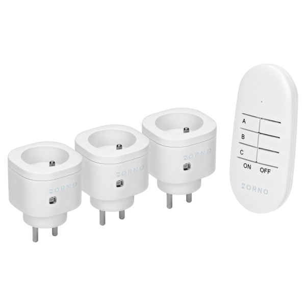 Set of wireless mini sockets with remote control 3+1