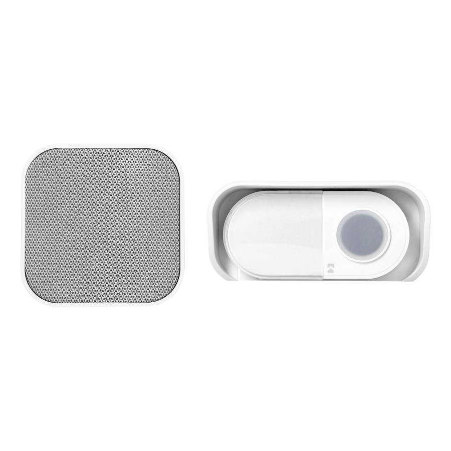 ATEL DC, wireless battery-powered doorbell, learning system, 38 sounds, 150m, white