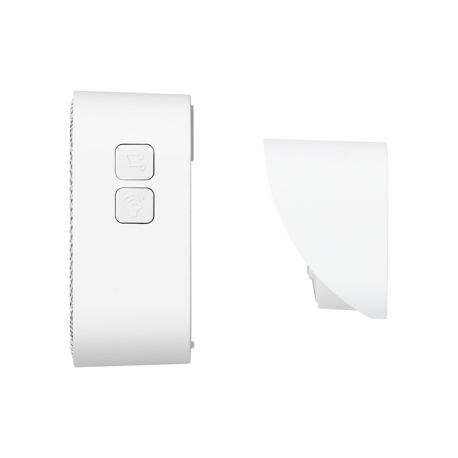 ATEL DC, dzwonek bezprzewodowy bateryjny, learning system, 38 dźwięków, 150m, biały