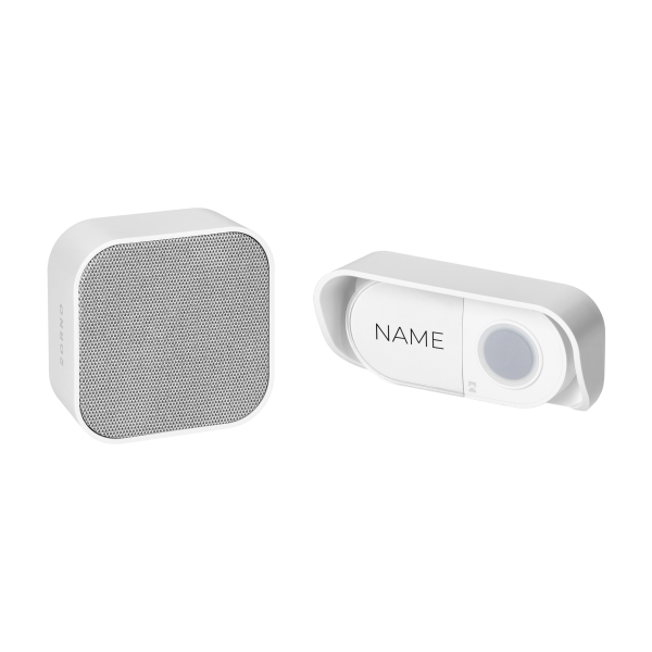 ATEL AC, wireless mains-powered doorbell, learning system, 38 sounds, 150m, white