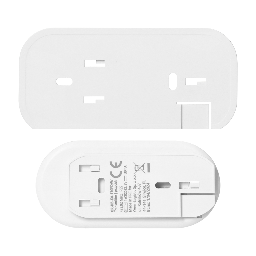 ATEL AC, wireless mains-powered doorbell, learning system, 38 sounds, 150m, white