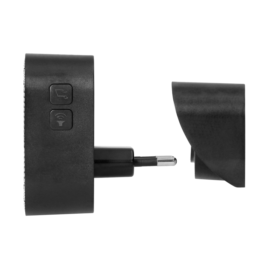 ATEL AC, wireless mains-powered doorbell, learning system, 38 sounds, 150m, black