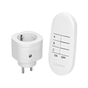 Wireless mini socket with remote control 1+1, Schuko type