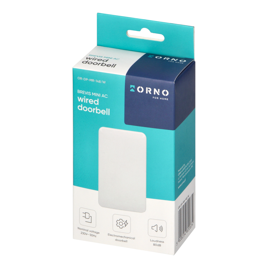 BREVIS Mini AC two-tones doorbell with wire, 230V, white