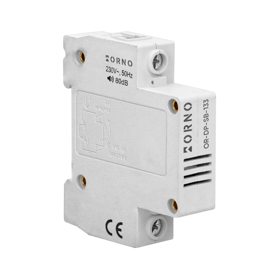 Wired doorbell for DIN rail, single-track