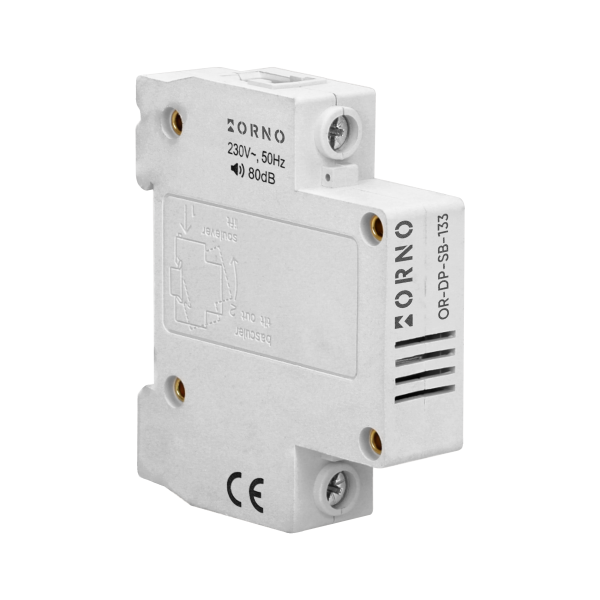 Wired doorbell for DIN rail, single-track