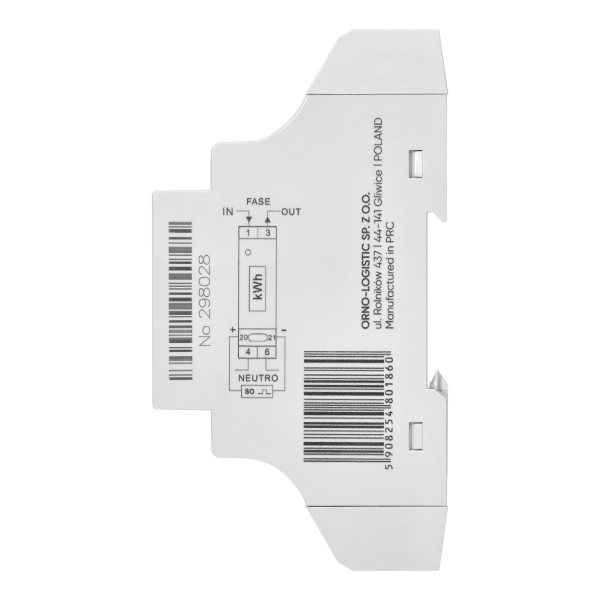 1-fazowy licznik energii elektrycznej, 40A, MID, wyjście impulsowe, podświetlenie, 1 moduł, DIN TH-35mm 1-fazowy licznik energii elektrycznej, 40A, MID, wyjście impulsowe, podświetlenie, 1 moduł, DIN TH-35mm
