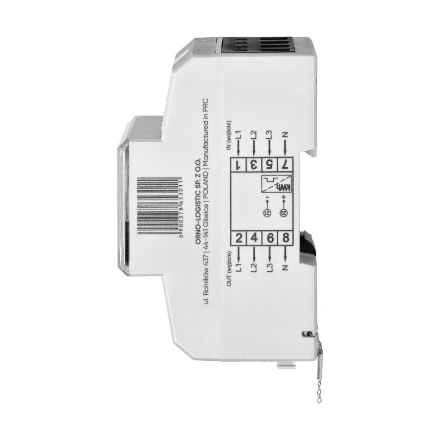 3-fazowy licznik energii elektrycznej, 80A, MID, 4,5 modułu, DIN TH-35mm