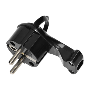 Uni-Schuko plug with handle, black