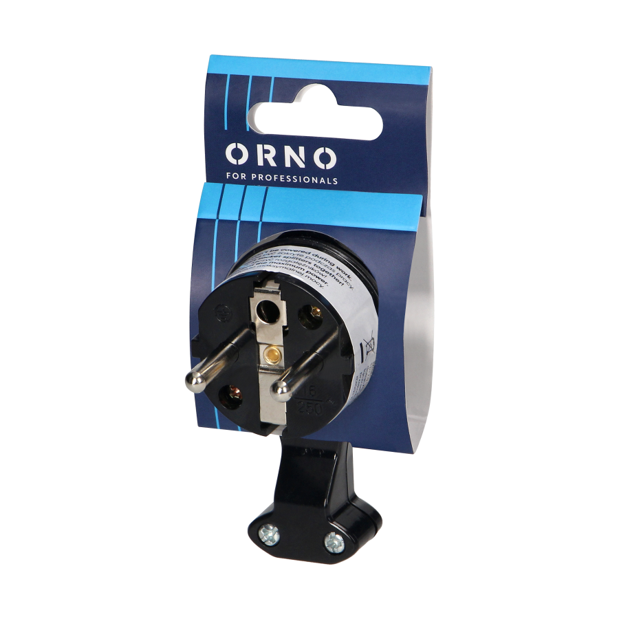 Uni-Schuko plug with handle, black