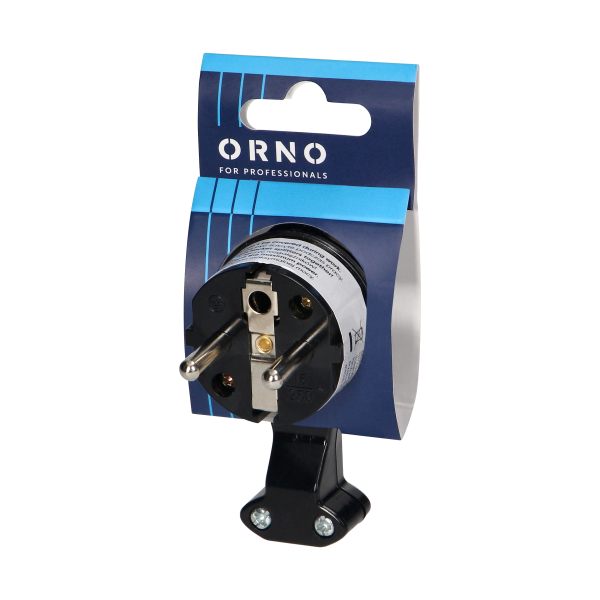 Uni-Schuko plug with handle, black