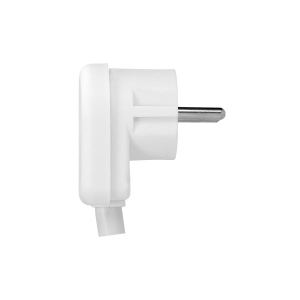 Wtyczka kątowa, Uni-schuko, rozbieralna, biała