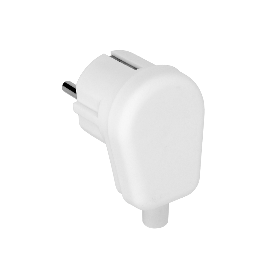 Wtyczka kątowa, Uni-schuko, rozbieralna, biała