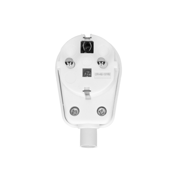 Wtyczka kątowa, Uni-schuko, rozbieralna, biała