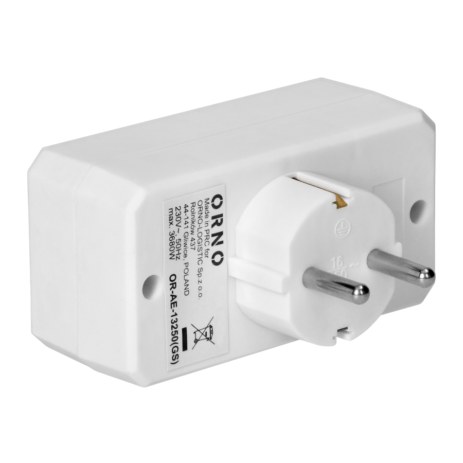 Socket splitter 2x2P + 1x2P+E (Schuko), white