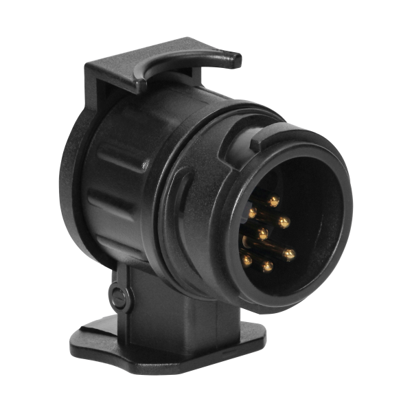 13-pin to 7-pin trailer socket adapter, plastic, 12/24V