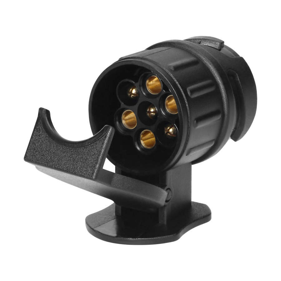 13-pin to 7-pin trailer socket adapter, plastic, 12/24V