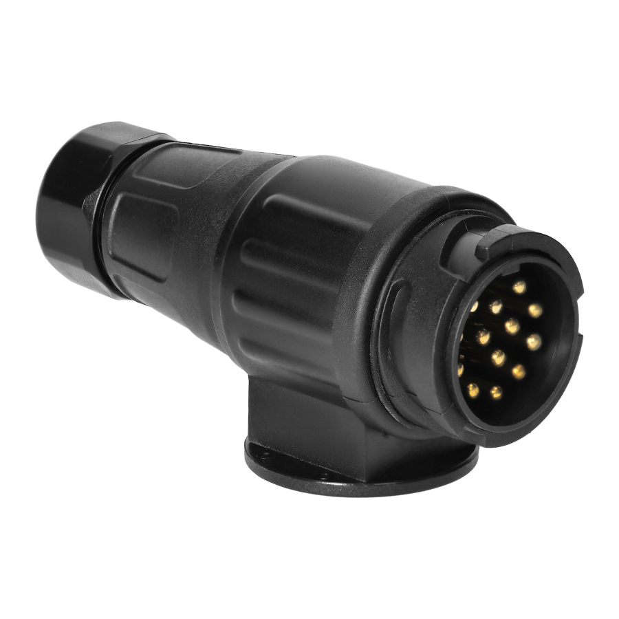 13-pin tailer plug, plastic, 12/24V