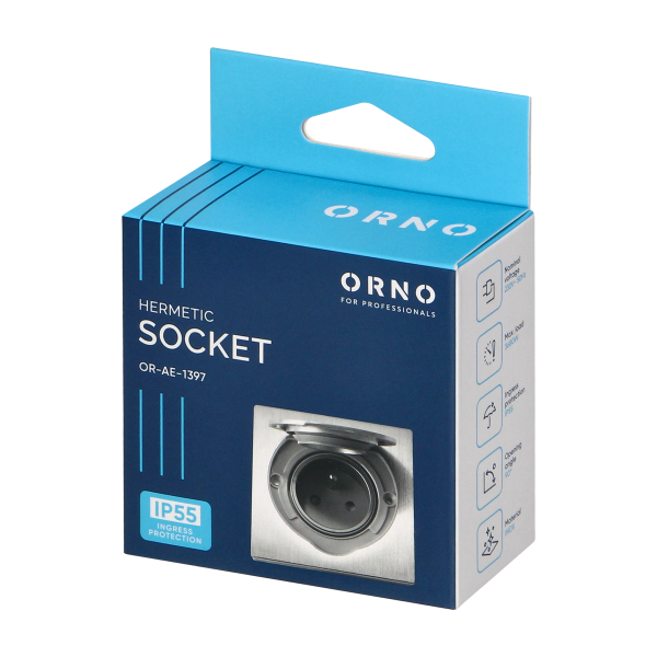 Hermetic electrical socket, IP55