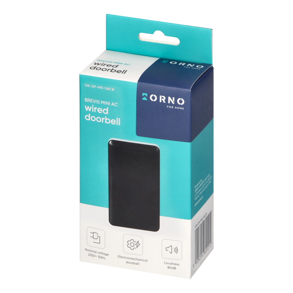 BREVIS Mini AC two-tones doorbell with wire, 230V, black